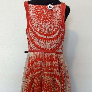 EVA FRANCO Orange and Beige Dress